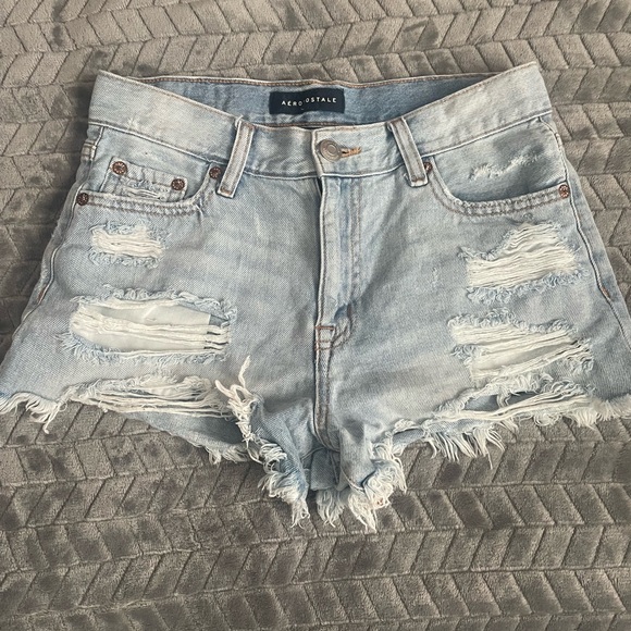 Aeropostale Pants - Aeropostale Light Wash Ripped Jean Shorts